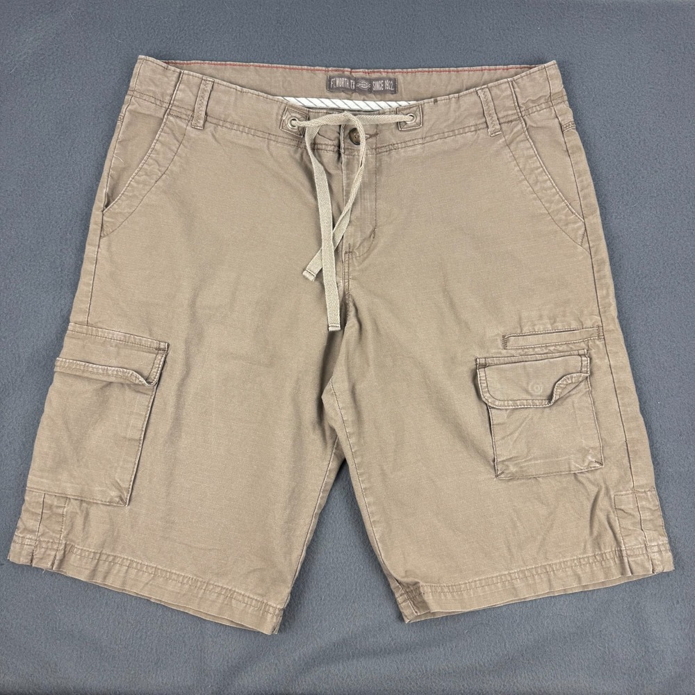 DICKIES Womens khaki bermuda cargo ripstop 12"‎ shorts - SIZE 14
